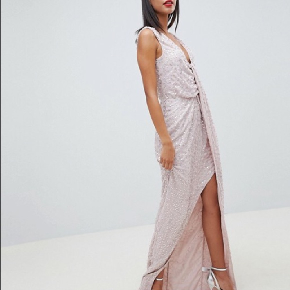 ASOS Knotted Drape Dress - Picture 4 of 5